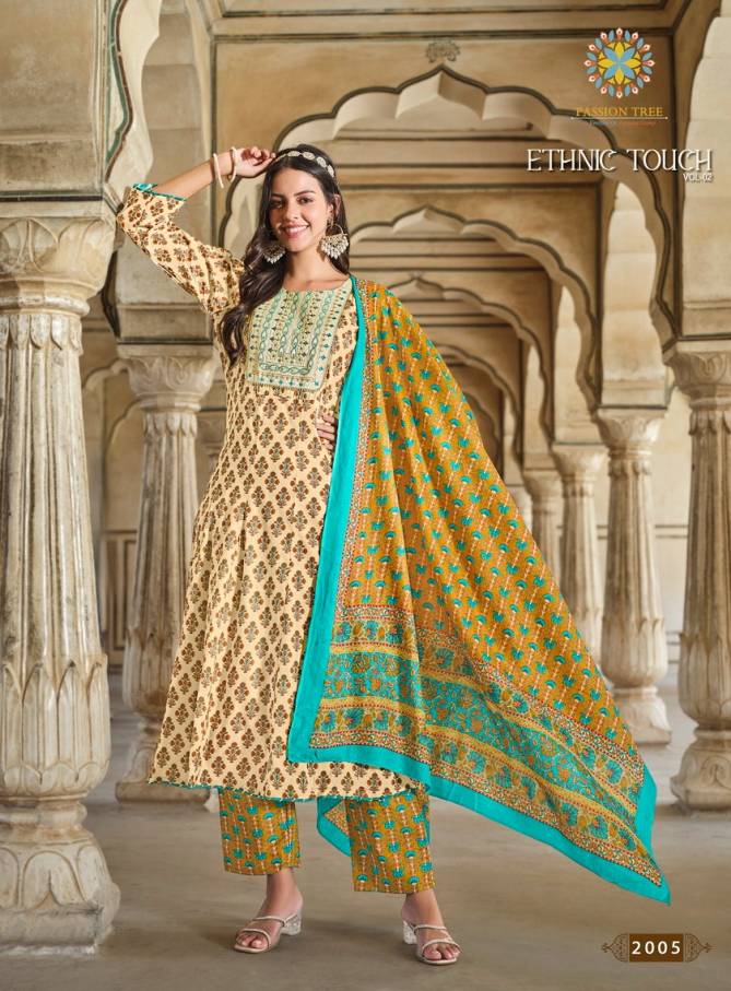 Ethnic Touch Vol 2 By Passion Tree Embroidery Cotton Readymade Suits Wholesale Online
